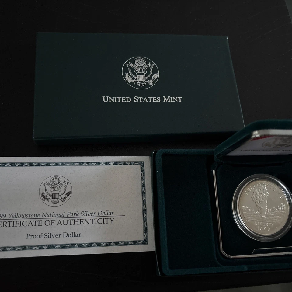 1999P Yellowstone Nat Park Commemorative Silver Dollar $1 Proof Coin US Mint. 13 - Image 2 of 2