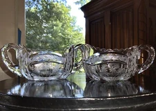 American Brilliant Cut Glass Sugar & Creamer c 1900-10 Simi. Krantz-Smith Dundee