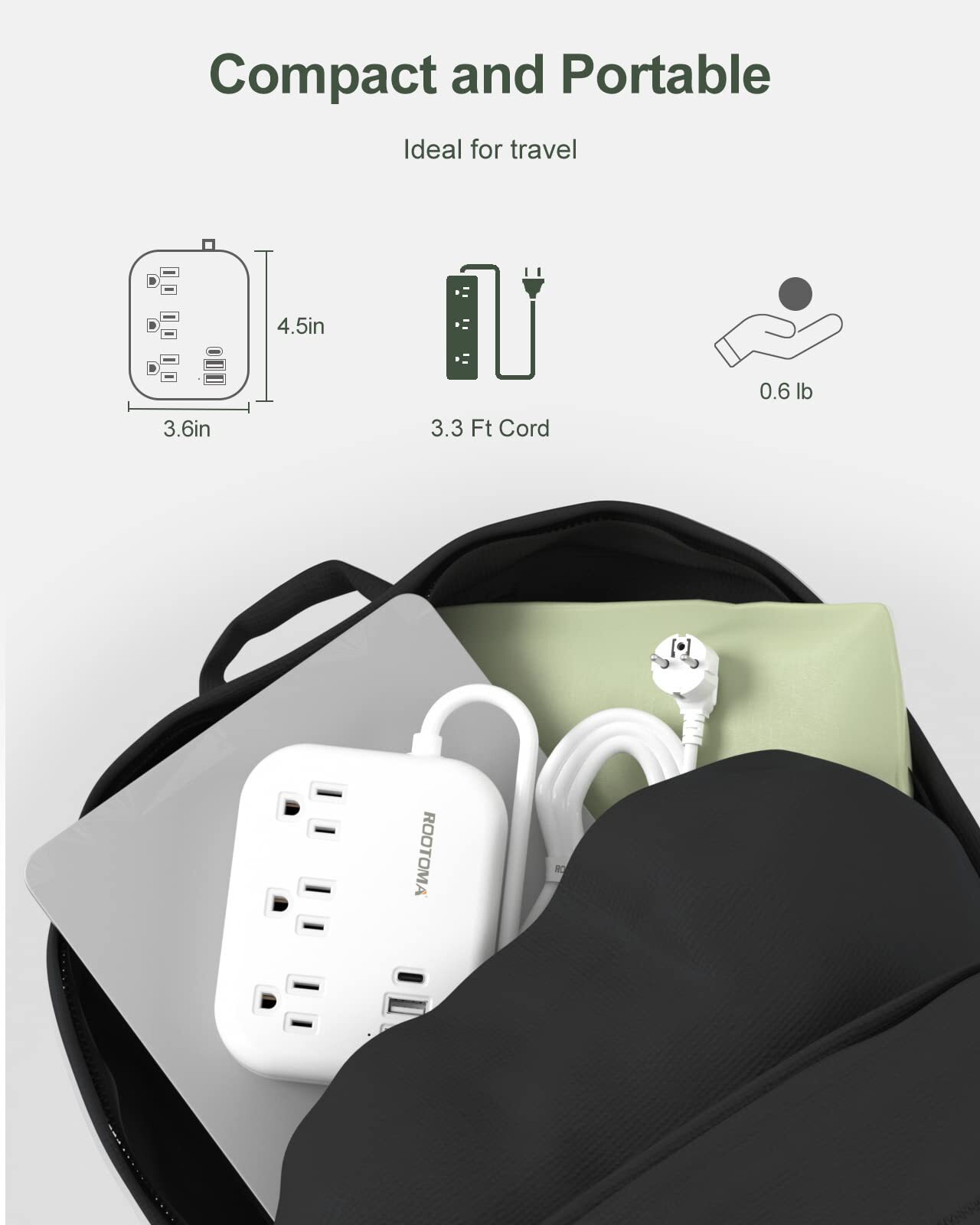 European Travel Plug Adapter with USB C, Outlet Converter US to Europe