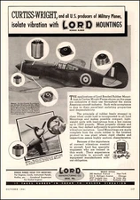 1941 WW 2 Aviation AD Curtiss Wright R.A.F. TOMAHAWK P-40 LORD Mountings  042424