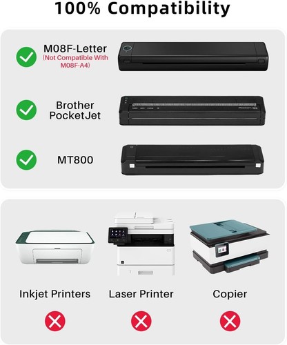 Phomemo Letter Thermal Printer Paper M08F , MT800/MT800Q  8.5" x 11", 200 Sheets - Picture 3 of 5