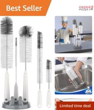 5 Pack Bottle Brush Set Nylon Brushes for Long Neck Bottles and Tumblers