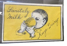 Vintage Old MATCHBOX LABEL Japanese Baby Dairy (Kuze Sanitaly Milk) 1.5&rdquo;x2.25"