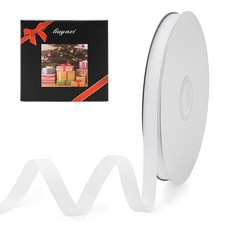 White Grosgrain Ribbon 3/8 Inch x 50 Yards Solid Color Crafts Wedding Decor