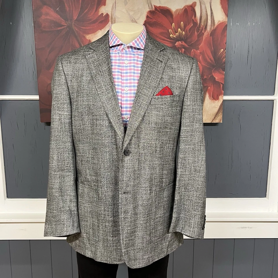 Chaqueta Blazer Kroon Abrigo Deportivo Para Hombre 42R Calce Ajustado Bambú Suave Gris Jaspeado Foto 2 de 4