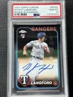 2024 TOPPS CHROME RC AUTO #RAWL WYATT LANGFORD ROOKIE RC PSA 10 GEM MT