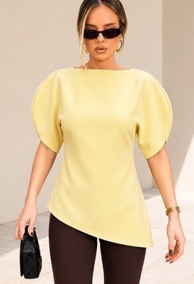 ZARA WOMAN FW26 Yellow PUFF SLEEVE TOP ZW COLLECTION Sz XS S XL Ref 1101/198 New