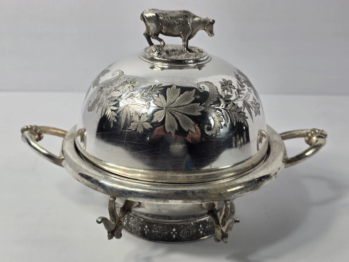 Antique Silver Plate Butter Dish In Antique Us Silver-Plated