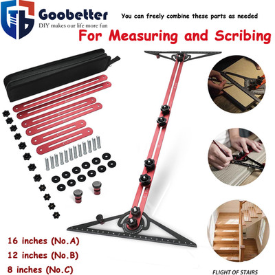 Stair Tread Template Tool, Stair Gauge Set Shelf Layout Measuring Scribe Tool