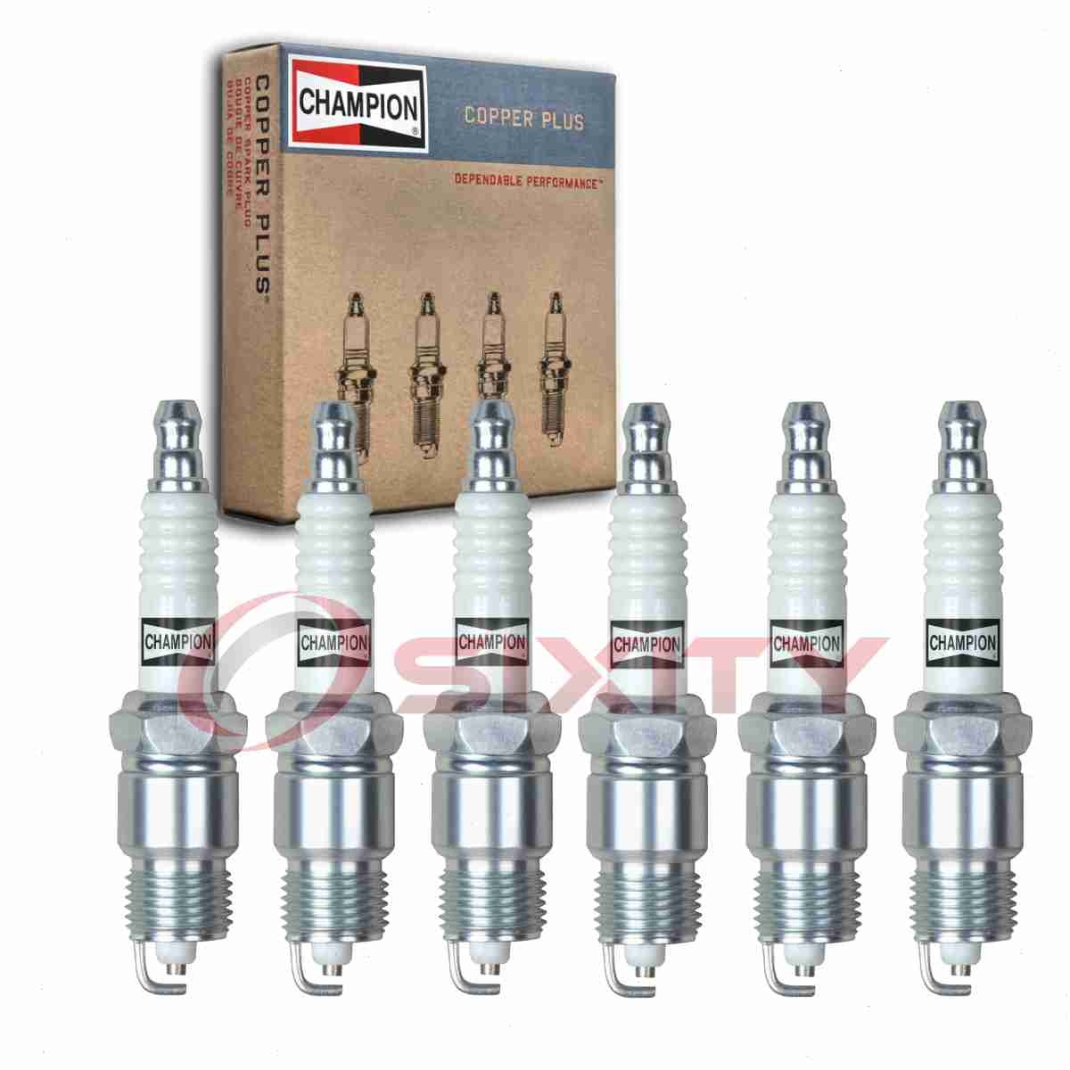 6 pc Champion Copper Plus Spark Plugs for 1976-1978 GMC K15 4.1L L6 Ignition bn
