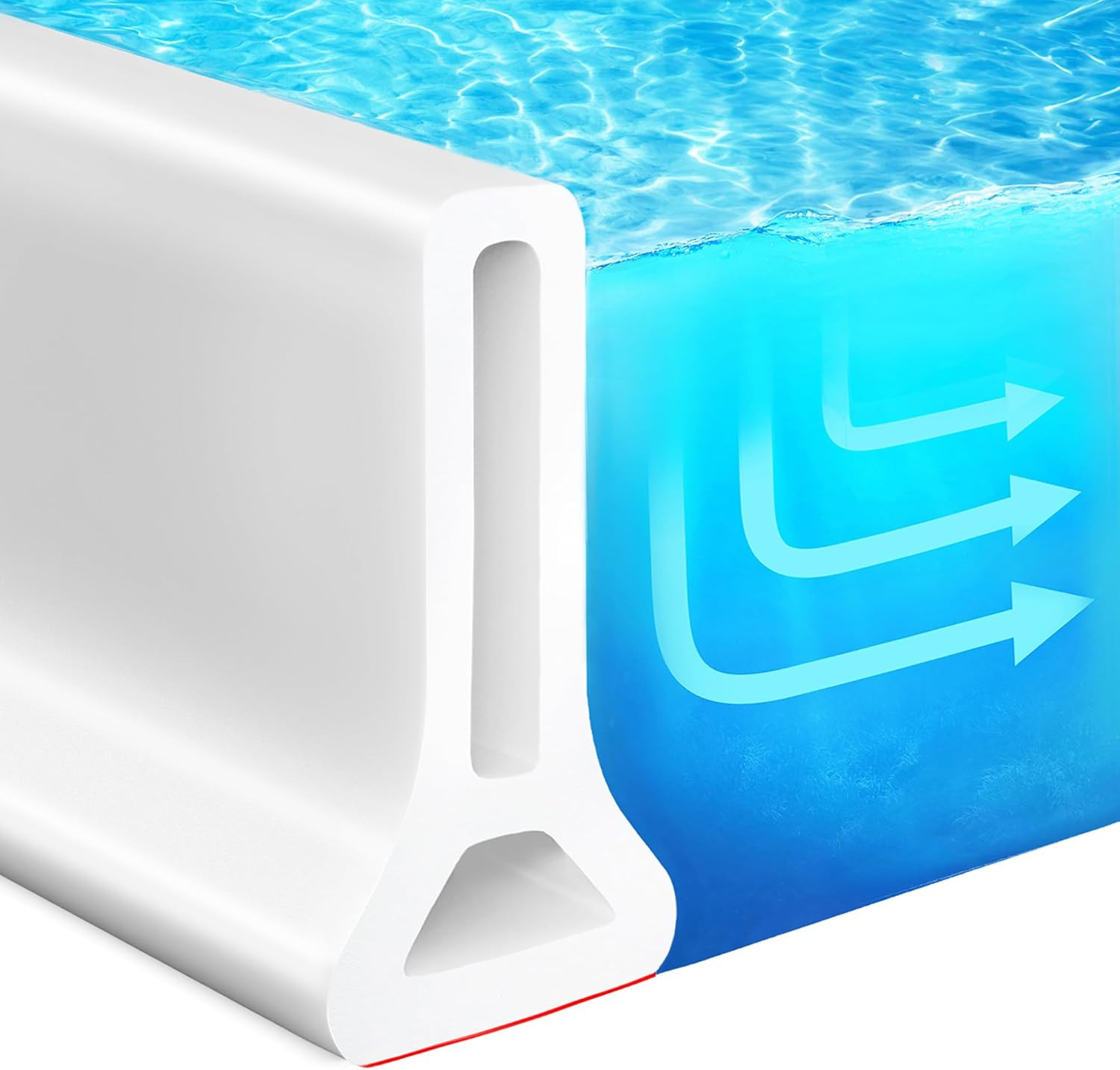 67-Inch Expandable Shower Water Dam Threshold Barrier in White