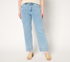 Susan Graver Women's Plus Sz Pants 24 Regular Ankle Length Trouser Blue A681022