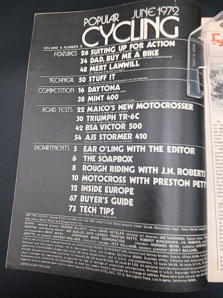 POPULAR CYCLING JUN 72 Maico Radial 400MX AJS 400MX Papá Cómprame una Bicicleta Daytona  Foto 3 de 4