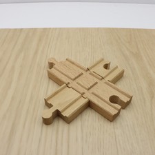 Wooden Train Track 4 Way Crossing Junction Intersection Piece