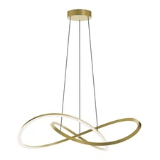 AFX Lighting Celeste 32" LED Pendant, Light Antique Brass/White - CLSP32LAJUDLB