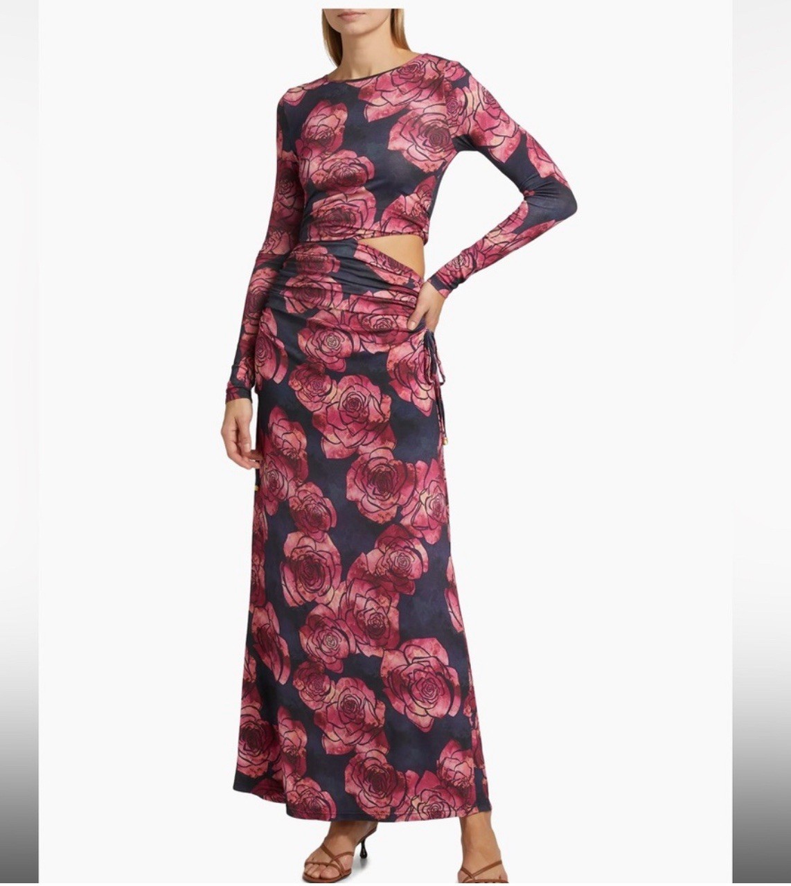 Kivari Shia Rose Jersey Floral Maxi Dress