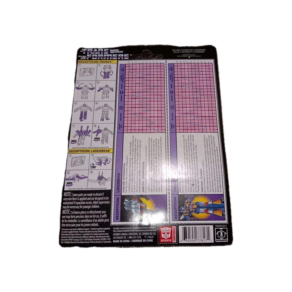 Hasbro Transformers Frenzy and Laserbeak G1 Walmart reedición 2018 como nuevo auténtico Foto 3 de 4