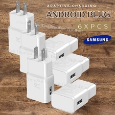 6X Lot Adaptive USB A Fast Wall Charger Power Adapter For Samsung Android Block