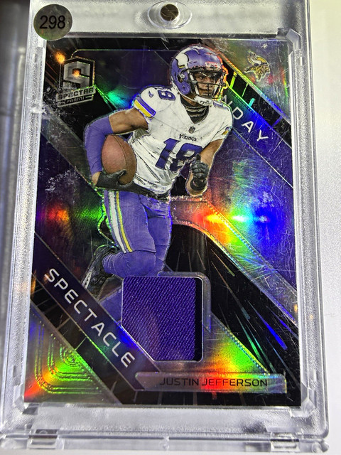 Spectra 2023 Justin Jefferson Vikings Spectacle Hyper Prizm Patch /75 #SS-JJE
