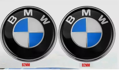 Set of 2 for BMW Blue White 82mm Front Emblem & 82mm Rear Emblem
