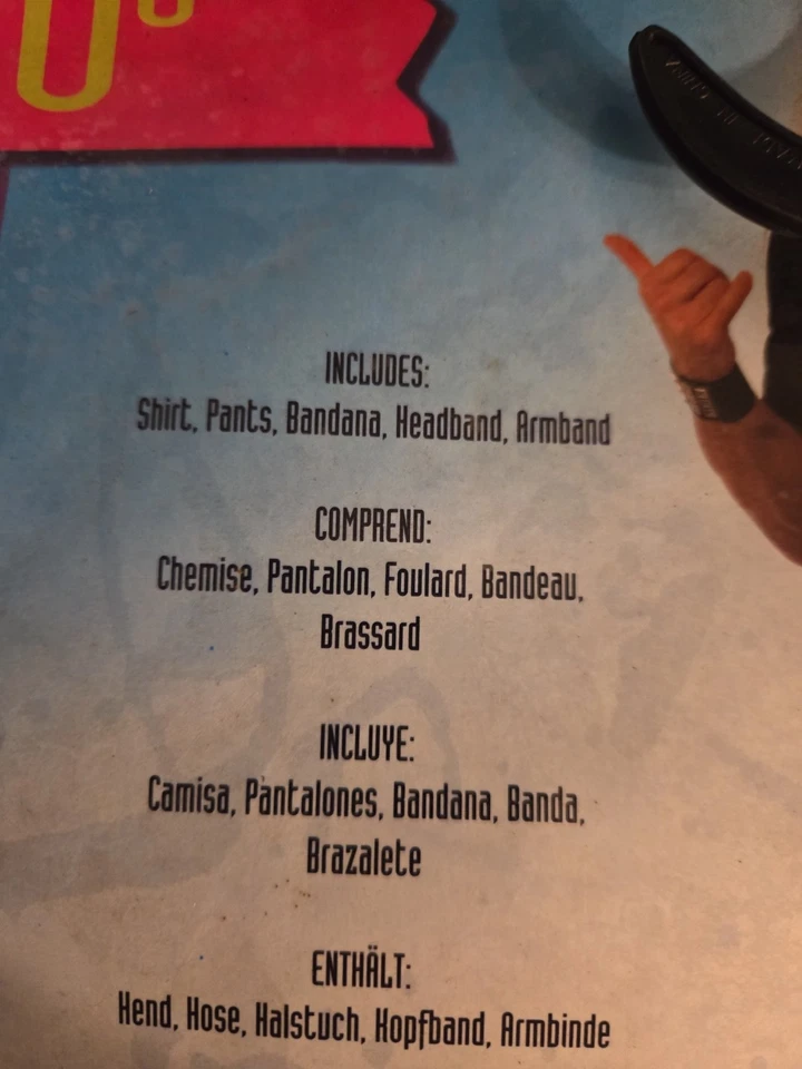 Disfraz de diadema para hombre años 80 talla única pantalones morados Foto 4 de 4