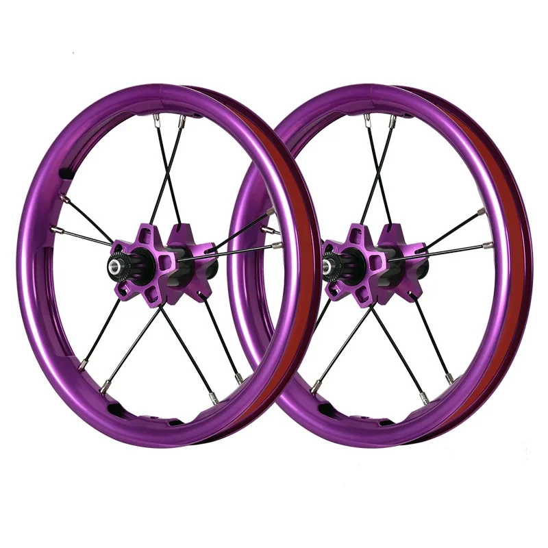 12In Bike Wheelset with V Brake & Sliding Disc Brake Wheel Straight Pull Bearing - Image 2 of 4