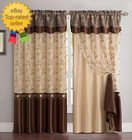 Fancy Collection Embroidery Curtain Set 1 Panel Drapes with Backing & Valance (