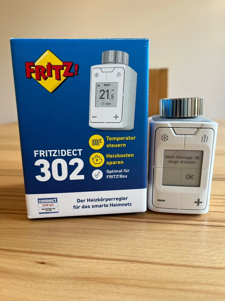 AVM FRITZ!DECT Thermo 302 Funk-Heizkörperthermostat (20002961), in OVP