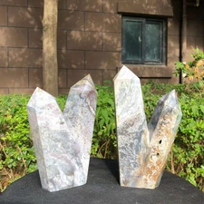 4.95LB Natural Ocean Jasper Crystal Obelisk Quartz Tower Double Point Healing