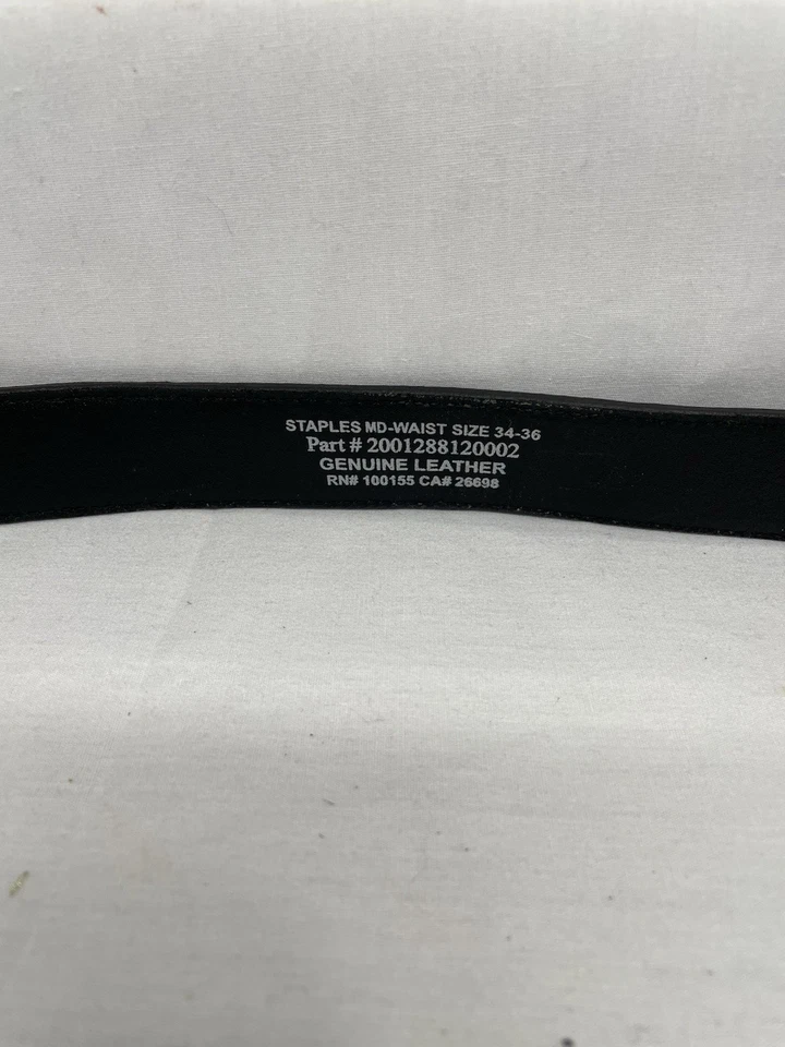 Cinturón de cuero negro a presión cintura para hombre talla 34-36 herramienta accesorio grapas gancho lazo Foto 4 de 4