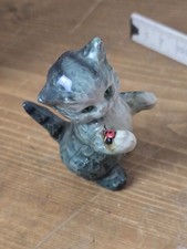 Goebel Katze mit Marienkäfer Figur Porzellan W. Germany Vintage 8cm