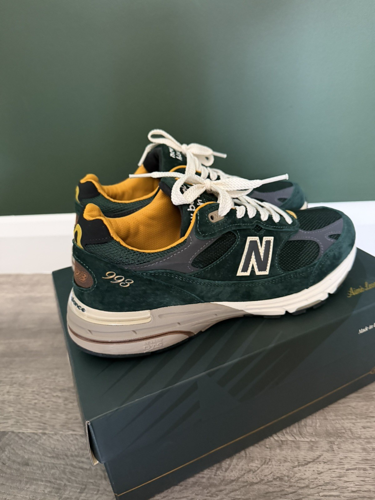 Aime Leon Dore ALD New Balance 993 Mulberry Green Porsche Sneakers Size 9.5 image 7