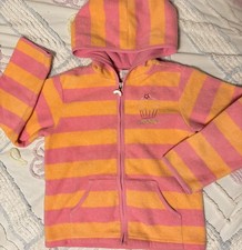 Vintage 2003 Gymboree Sweet Cupcake Embroidered Zip Fleece Hoodie Sweatshirt 8