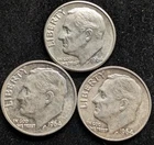3-1964-D Roosevelt Dimes 90% Silver