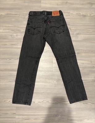 Levi's Men's Black Denim Straight Leg Jeans 5-Pocket Logo Pre-Owned