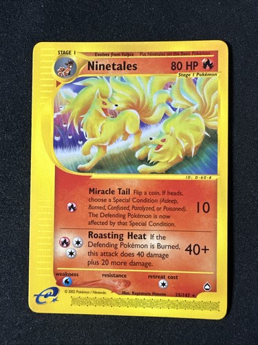 2003 Pokemon Aquapolis Ninetales #25/147 Non Holo Rare NM-MINT Pack Fresh!!!