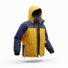 Columbia Men's Insulated Hooded Jacket F9 XM5141 Navy Blue And Yellow XL