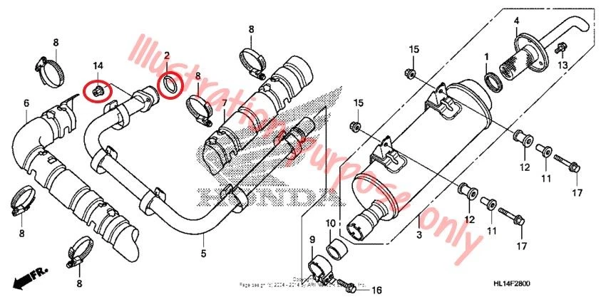 Exhaust Manifold Gasket Repair Set Honda TRX650 / TRX680 Rincon, MUV700 Big Red - Image 3 of 3