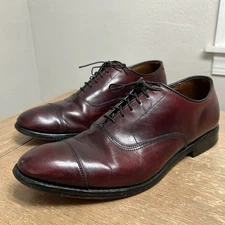 Allen Edmonds "PARK AVENUE" Cap-Toe Oxfords Men’s 10D Burgundy USA Preppy Dress