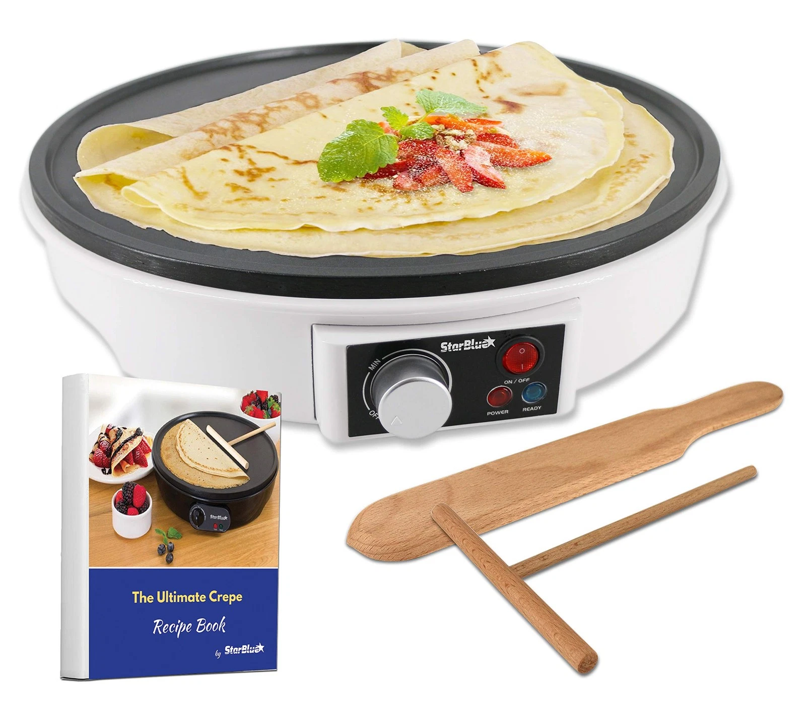 30.5cm Electric Pancake and Crepe Maker From StarBlue with Free E-Book White