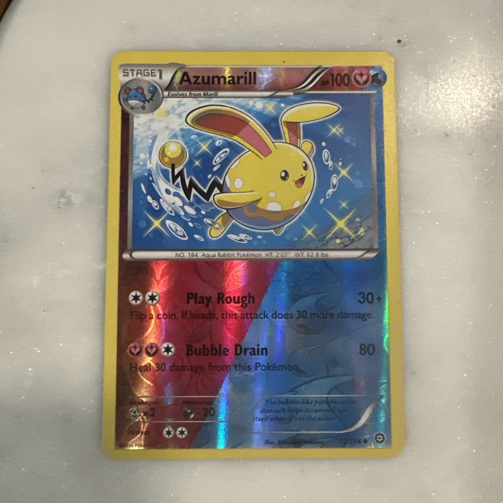 Azumarill 77/114 | XY Steam Siege | Uncommon | Reverse Holo | English | 100 HP