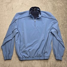 STRAIGHT DOWN PERFORMANCE Mens XL Blue Piping Quarter Zip Golf Pullover Jacket