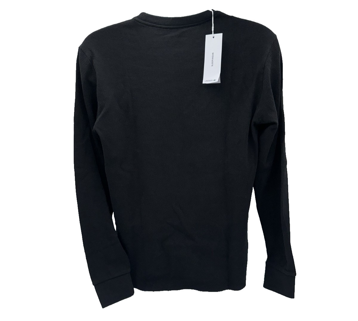 $55 Lacoste Men's Waffle Knit Thermal Sleep Shirt - Black - Medium-New With Tag thumbnail 10