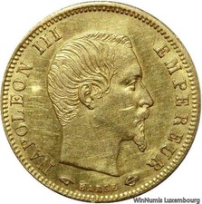 F5473 raro 5 franchi Napoleone III oro 1856 a Parigi SUP + -> Fai un'offerta