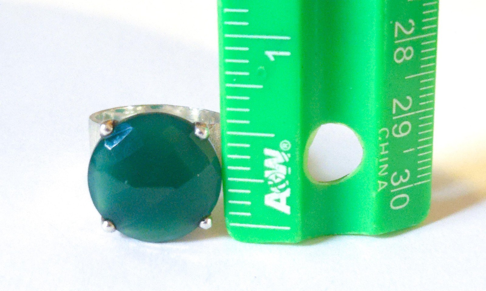 Green Onyx 925 Solid Sterling Silver Statement Ri… - image 3