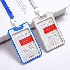 PP PVC Transparent Work Name Card Holders Business Work Card ID Badge Lanyard