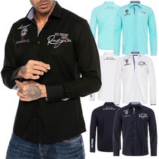 Redbridge Mens Shirt Casual Shirt Regular Fit Long Sleeve R Style Embroidered Basic V2