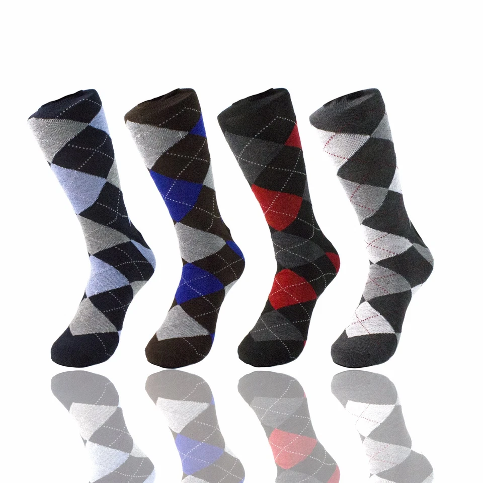 3 6 9 12 Pares Para Hombres Funky Colorido Patrón Causal Vestido Moda Calcetines 10-13 Foto 3 de 3