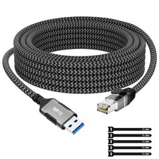 8ft USB 3.0 to Ethernet Cable USB A to RJ45 Male Gigabit Network Adapter