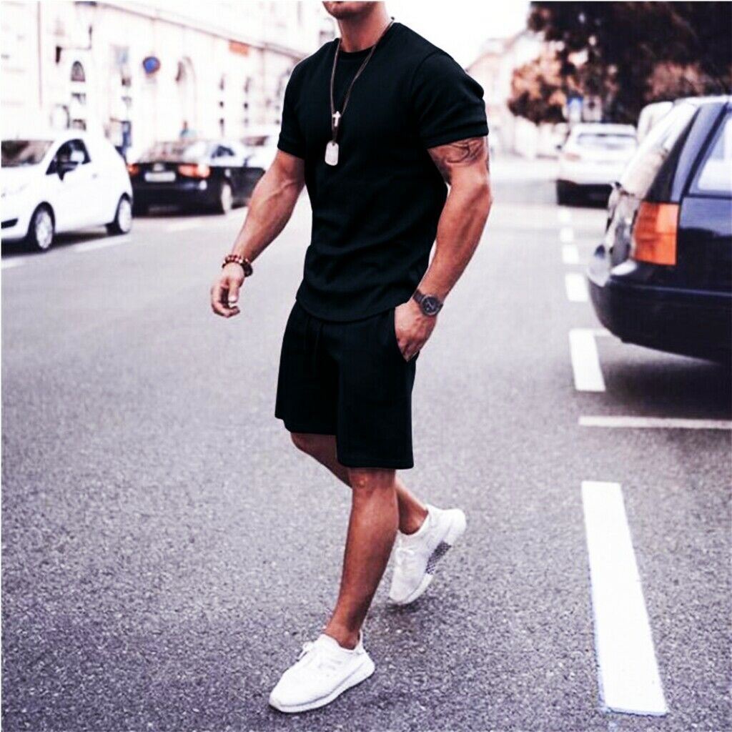 ⭐T-Shirt Men Fashion Black Fitness Sport Suit Activewear T